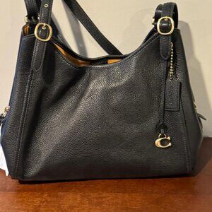 COACH Bella Medium Leather Shoulderulder Brass Black